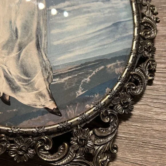 Vintage Pinkie Blue Boy Prints Ornate Oval Framed Made In Italy Glass *READ - Picture 16 of 16